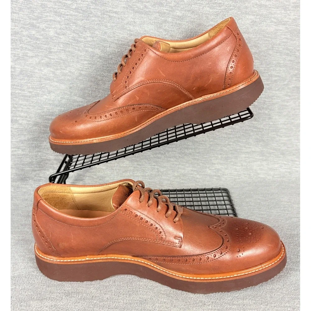 Samuel Hubbard Tipping Point Shoes Mens 8 M Brown Leather Wingtip Baroque